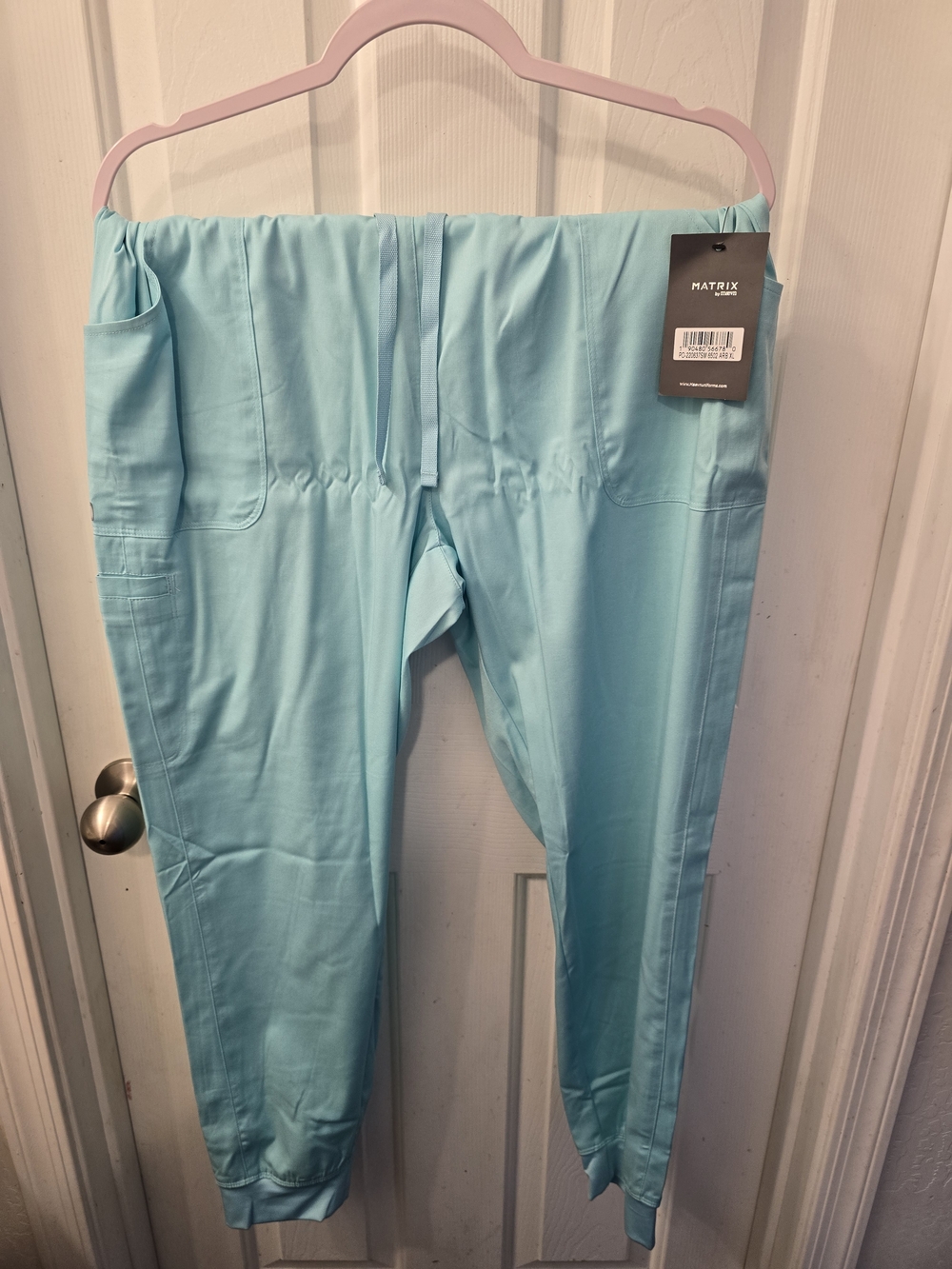 Matrix Light Aqua Women's Drawstring Jogger Scrub Pants